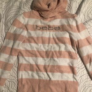 Bebe striped turtleneck sweater